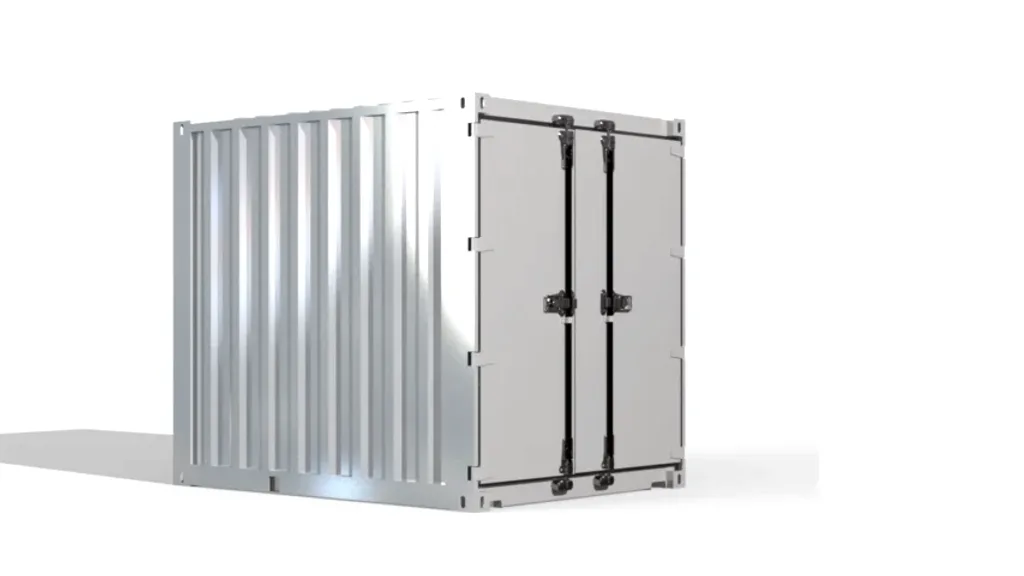 Kompakter Kühlcontainer mit verriegelter Doppeltür